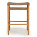 Rear view of Zen Backless Bar Stool – Washed Grey – Open Weave showcasing horizontal stretcher bars and clean teak lines.