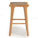 Side profile of Zen Backless Bar Stool – Washed Grey – Open Weave capturing the stool's curved form and leg frame.