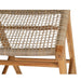 Close-up of handwoven open weave seat in washed grey finish on the Zen Backless Bar Stool.