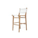 Angled front perspective of the Zen Counter Stool – White – Open Weave displaying modern silhouette and coastal-inspired design.