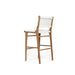 Angled back view of the Zen Bar Stool – White – Close Weave showing ergonomic curve and tight weave.