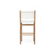 Rear studio view of the Zen Bar Stool – White – Close Weave highlighting straight backrest and footrest bars.