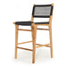 Angled front view of the Zen Counter Stool – Black – Open Weave highlighting sculpted teak frame and contoured seat.