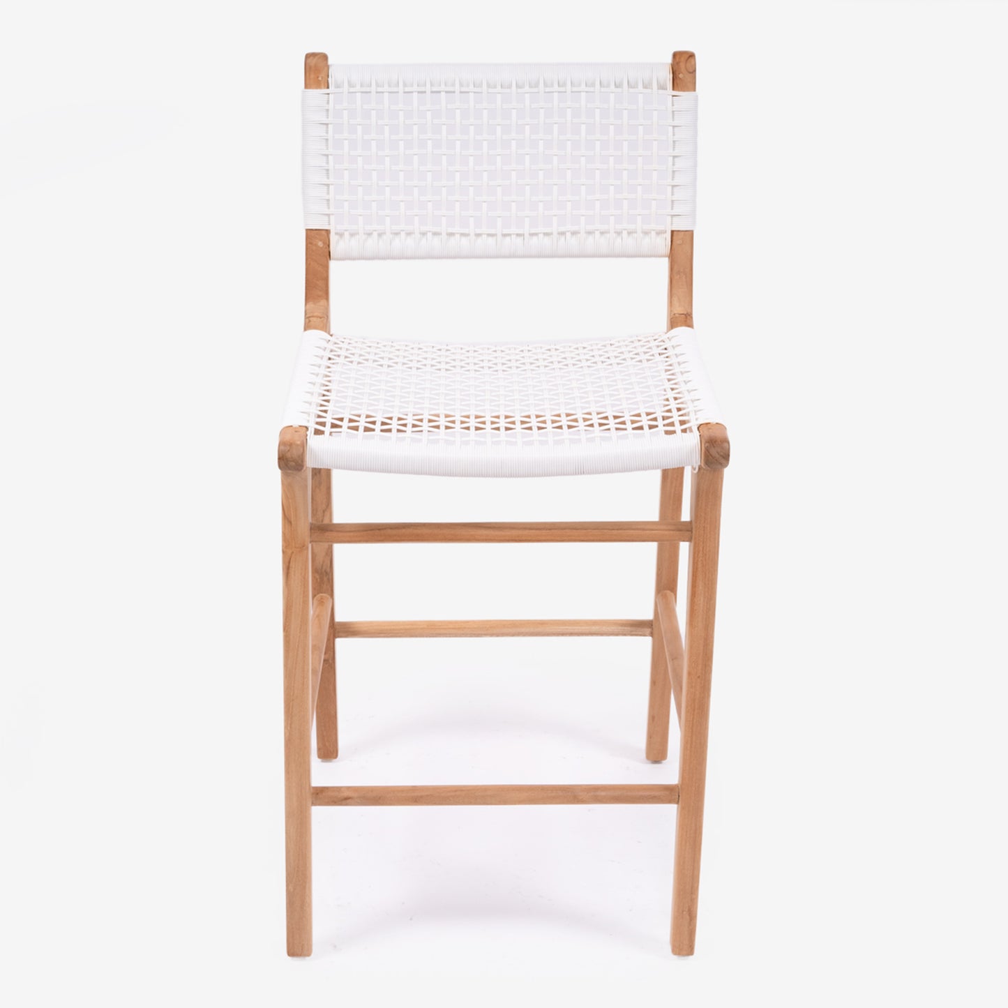 Duplicate front-facing product image of the Zen Counter Stool – White – Close Weave with slightly altered lighting.