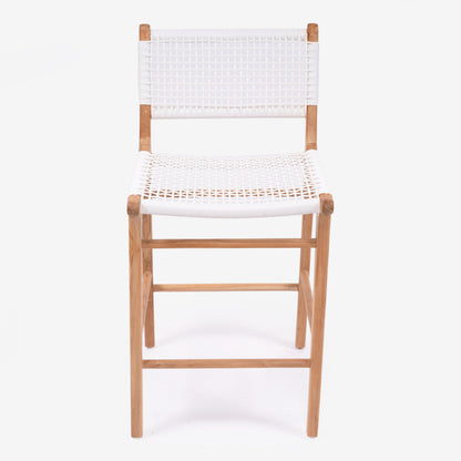 Duplicate front-facing product image of the Zen Counter Stool – White – Close Weave with slightly altered lighting.
