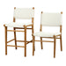 Studio image of the Zen Counter Stool and Zen Dining Chair – both in White – Close Weave – side by side on a white background, showing size and height difference.