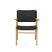 Front view of Zen Armchair – Black – Close Weave on studio white backdrop highlighting arms and seating form.