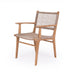 Angled front-side view of Zen Armchair – Washed Grey – Open Weave on white backdrop highlighting open weave texture.