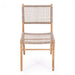 Straight front view of Zen Dining Chair – Washed Grey – Open Weave on plain white backdrop.