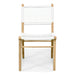 Front-on shot of Zen Dining Chair – White – Open Weave showing full backrest and gently bowed seat.