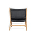 Rear view of Zen Lazy Chair – Black – Close Weave with double-layer woven black backrest and teak frame.