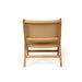 Rear view of Zen Lazy Chair in Sand showing full woven backrest design and supportive teak frame.