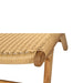 Close-up view of seat edge on Zen Lazy Chair – Sand with tight rope wrapping and smooth teak leg.
