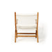 Rear view of the Zen Lazy Chair in White, showcasing the symmetrical teak wood frame and open grid-style white rope weaving for a light and airy aesthetic suited to coastal spaces.