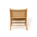 Rear view of Zen Lazy Chair – Sand – Close Weave, showcasing backrest curvature and teak frame detailing.