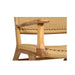 Close-up detail of left armrest and seat edge of Zen Lazy Chair – Sand – Close Weave, showing natural teak frame and handwoven seat.
