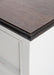 Close-up of Halifax Accent bedside drawer unit dark timber top corner and white painted finish