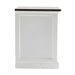 Side view of Halifax Accent bedside drawer unit showing white panel detail and dark timber top