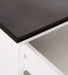 Close-up of Halifax Accent bedside table dark timber top showing wood grain finish