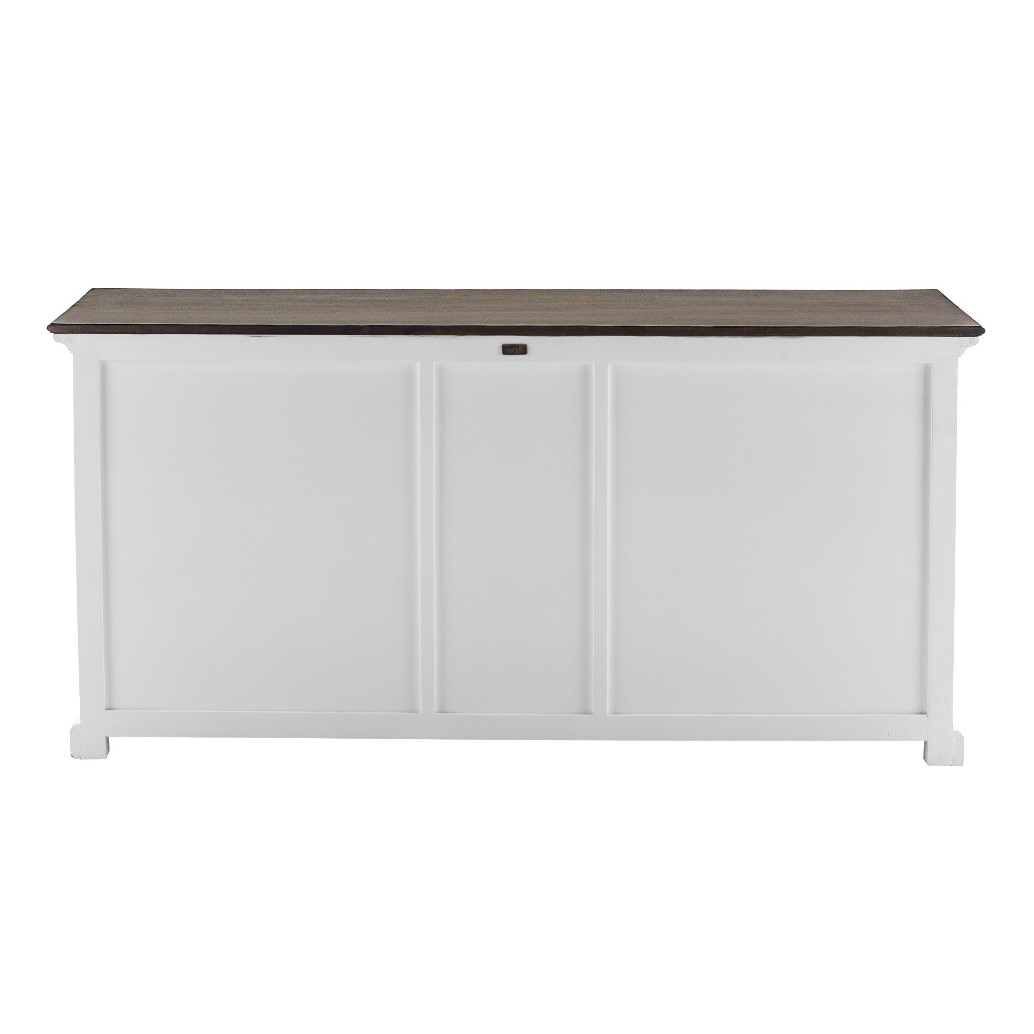 Halifax Accent Buffet rear view showing white painted back panels and long dark timber top on a large coastal sideboard cabinet.