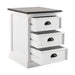 Halifax Accent bedside drawer unit with three open drawers showing bedroom storage