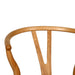 Wishbone Counter Stool in Natural Oak close up of the curved timber backrest and Y-shaped centre support.